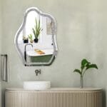 Crush Diamond Mirror for Wall Asymmetrical Crystal Irregular Frameless Hanging Wall Mirror