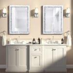 Crystal Crushed Diamond Square Shaped Mirror Side Bevelled for Wall Decoration 20x26 inch 10mm