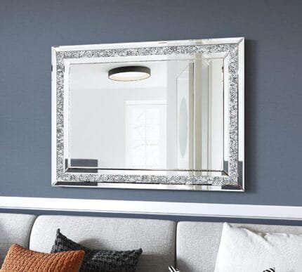 Decorative Crystal Mirrors for Wall Decor Living Room Silver Luxury Modern Mirrored Home Decoration