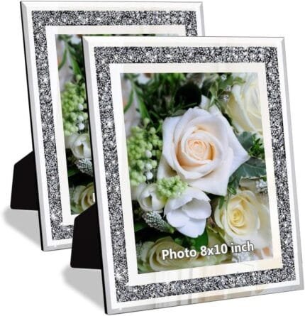 Diamond Crushed Wedding Mirror Photo Frame