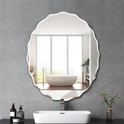 Oval Shape With Side Curved Crystal Clear Mirror 20x26 Inch