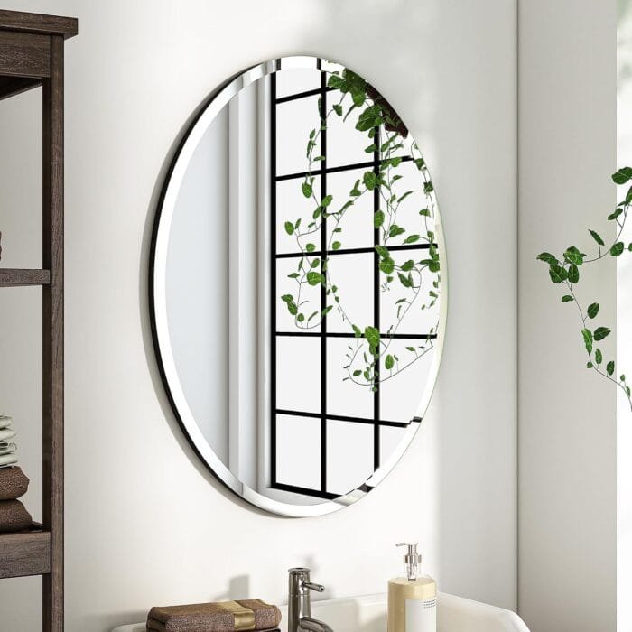 Oval Shape With Side Curved Crystal Clear Mirror