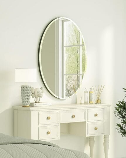Oval Shape With Side Curved Crystal Clear Mirror