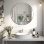 Round Shape With Side Curved Crystal Clear Mirror